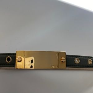 Emilio Pucci leather/fabric belt